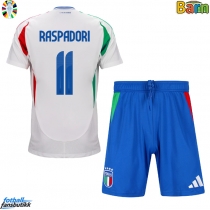 Italia Giacomo Raspadori #11 Bortedraktsett Barn EM 2024 Kortermet (+ Korte bukser)